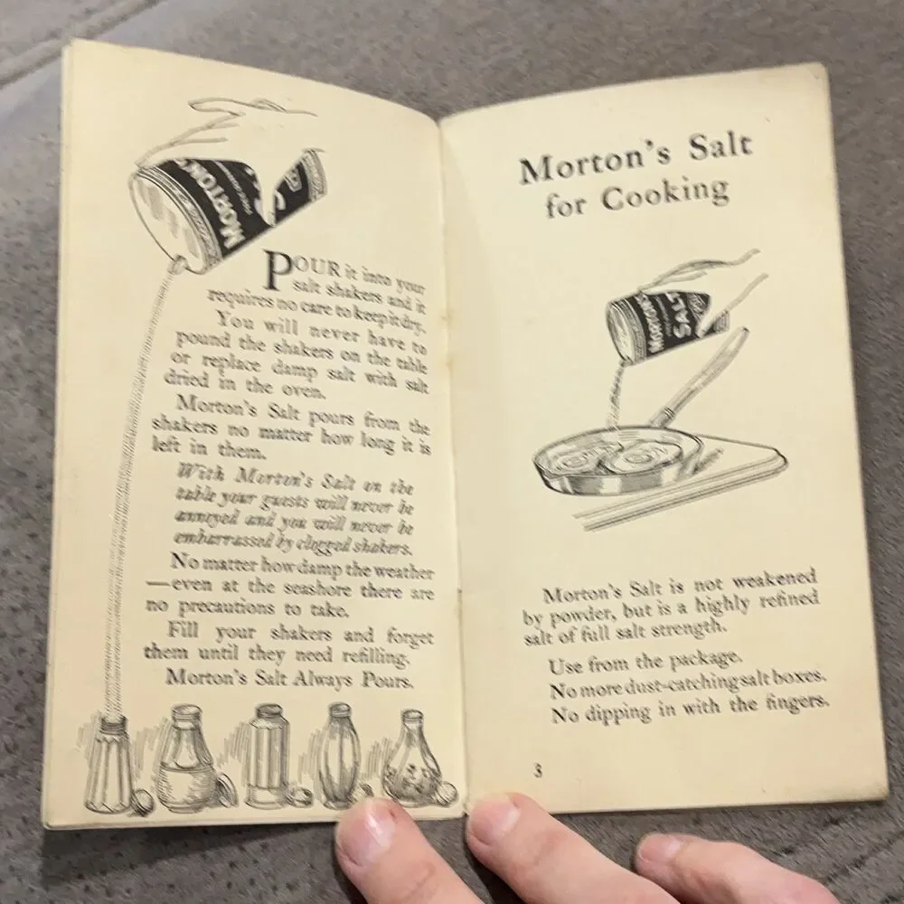Morton's When It Rains It Pours Salt Booklet S-1329 Vintage Original 1940-59